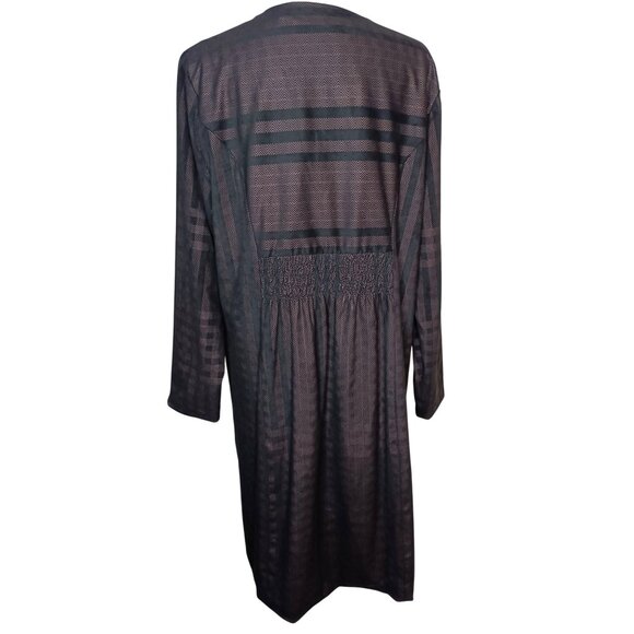 Soft Surroundings XL Faux Suede Duster Jacket, Brown Geometric Print, Soft - Picture 5 of 7